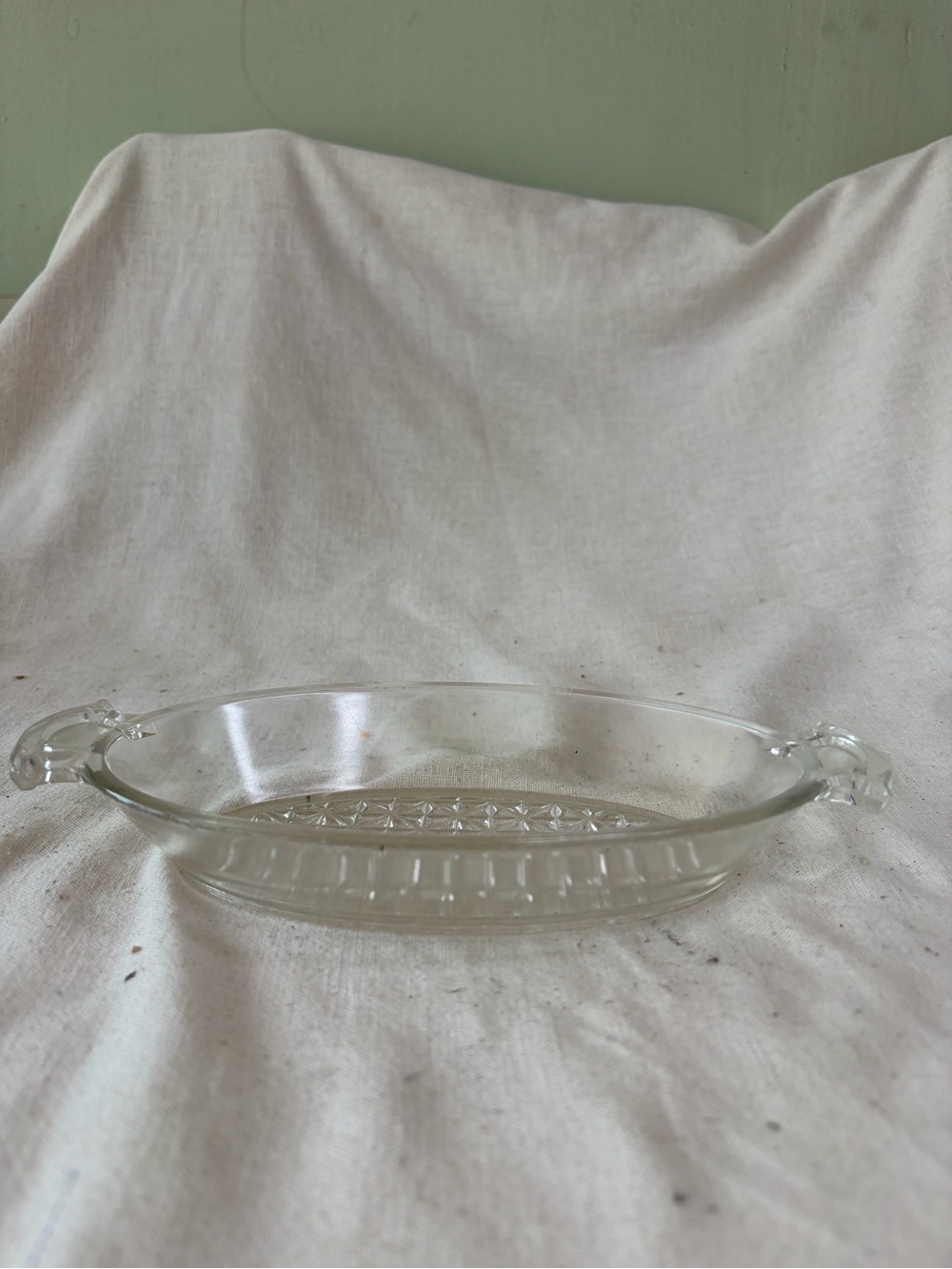 Clear Glass Decorative Serving Dish - White